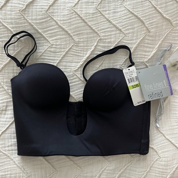 FINE LINES New Refined Plunge Bustier Bra RL029A 32B Black - Picture 2 of 4